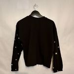 P.J. Salvage  Lightning Bolt & Star Black Sweatshirt Distressed Hem Design Small Photo 4