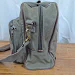 Land's End Vintage Canvas & Leather Travel Bag Green Photo 8