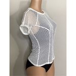 Robin Piccone New.  white lace short sleeve top. Retails $119. Small Photo 2