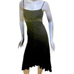Vintage 90s Black Asymmetrical Ruffle Goth Dress XS Photo 2