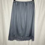 Vintage Ashley Taylor‎ Gray Mini Slip Anti Static Anti Cling Lace Hem Side Slit Size M Photo 5