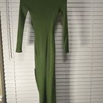 Dress Forum Maternity Green Ribbed Long Sleeve V-Neck Bodycon Dress Photo 5