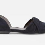 Eileen Fisher  Fuller Suede d'Orsay Flat Black Pointed Toe Leather Shoes 8 EUC Photo 4