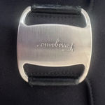 Salvatore Ferragamo black  Vara canvas pouch with a silver-tone buckle. Photo 3