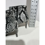 Woman’s Worthington Lorna Faux Snake Print Pointed Toe Side Zip Ankle Boots 8 M Black Photo 3