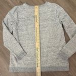 Talbots Gray Terry Sweater with Yellow 'MERCI' Women’s Size Medium Petite Preppy Photo 4