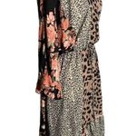 Gigio Animal Print High Low Dress M Multicolored Floral V Neck Elastic Waist Size M Photo 6