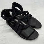 Sorel Gladiator Sandals Ruched Straps Back Zipper Black Leather Size 6.5 Photo 0