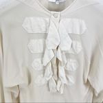 3.1 Phillip Lim  Ruffle Front Ivory Blouse Long Sleeve Silk Size 0 Photo 1