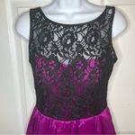 Aidan by Aidan Mattox Sleeveless Fit Flare Black Lace Mini Dress Fuschia Pink 4 Pink Photo 3