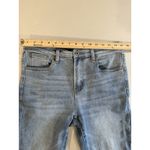 Wish List Jeans Women Medium Light Wash Distressed Raw Hem Denim Stretch Travel Blue Size 30 Photo 6