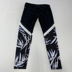 Fabletics  Leggings Womens‎ Large Black Blue White Leaf Print Activewear Pants Photo 1