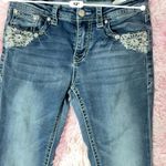 Grace in LA Embellished Pockets Bootcut Jeans Medium Wash Denim Blue Size 26 Photo 5