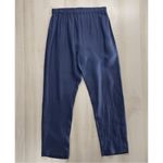 SHI CASHMERE linen navy pants pull on crop made in Scotland Blue Size M Photo 2
