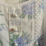 Vintage 80’s floral babydoll nightgown ruffle lace dainty feminine sleep White Photo 4