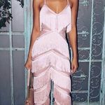 House Of CB Marcella Fringe Pink jumpsuit Photo 0