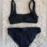 Aerie  Black Two Piece Bikini Set Top Size S Bottoms Size M Photo 5