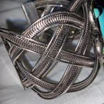 Turquoise and Silver Tone Braided Cuff Silver Photo 6