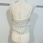 Avec Les Filles  Size S Cream Striped Sleeveless Crop Top Linen Neutral Heritage Photo 3