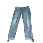 ZARA Blue Wash Denim Jeans Cropped Ankle Zip Detail Women US 12 EUR 44 Photo 1
