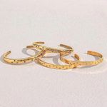 Boutique NEW Heavy 18k Gold Simulated Diamond Stars Bangle Cuff Bracelet Sz‎ Adjustable Photo 8