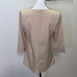 Downeast  Basics tan ruffle pleated front blouse Photo 4