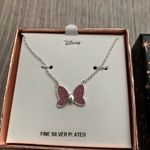 Disney NWT  Glitter Paper Pink Minnie Bow Necklace Photo 2