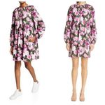 Lela Rose Floral Print Long Sleeves Rosette Shift Dress Pink Size 10 Photo 1