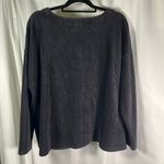 J. Jill Black Wide Rib Velour Knit‎ Top Women's 2x V Photo 9