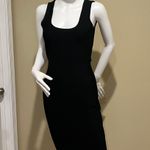 Bandage Backless Midi Dress Open Back Slim Fit Crew Neck Dress Party Dress Casual Dress Black Photo 4