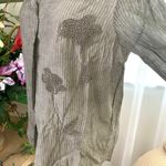 ZARA  ZW COLLECTION FLORAL EMBROIDERED PAJAMA SHIRT in Gray Photo 5