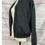Rory Beca Forever 21 Open Front Lace Cardigan Women L Lined Black Long Sleeve Size L Photo 0