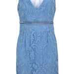 Pink Lily  Lace Cutout Mini Dress Light Blue Size Small NWT Photo 0