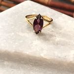Marquee shaped purple stone Ring 14KT GF Size 8 Gold Photo 5