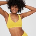 Aerie NWT Offline by Yellow Summer Light Terry Sports Bra - Size: Small Photo 0