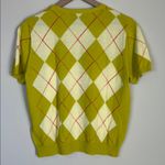ZARA  Argyle Sweater Short Sleeve Womens Size Medium Photo 2