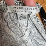 London Style Collection Maxi Dress 12 Black White Halter Neck Paisley Stripe Photo 11