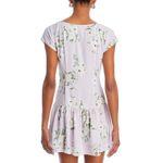 AQUA  Women' Floral Print Mini Dress, Square Neckline, Short Sleeve, Light Purple Photo 2