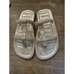 Free People Hadden Sandal Silver Metallic Suede Upper Size 6.5 Summer Resort Photo 1