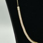 Henri Bendel Square Cut Princess Rhinestone Gold Tone Adjustable Necklace Choker Photo 1