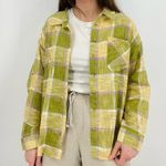 Very J coastal cowgirl linen blend citrus button down layering top / shirt plaid s Photo 5