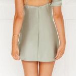Hello Molly  Slip Into Elegance Satin Mini Dress | Sage  Photo 1