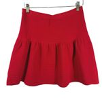 Cynthia Rowley  Red A-Line Ribbed Skirt Size Medium Women's Stretch Waist Photo 5
