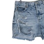 Free People Maggie Mid Rise Jean Shorts Womens 27 Light Wash Distressed Festival Photo 1