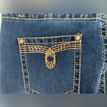 Cache Bellbottom Rhinestone Denim Jeans Size 12 Photo 4