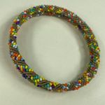 Beaded Bangle Bracelets Set of 2 Women Multicolor Seed Beads Photo 15