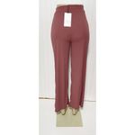 ZARA Flowy Pull On Crop Pants High Waisted High Rise Wide Leg Slits Mauve Small Photo 5