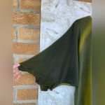 Yolanda Lorente Womens 100% Silk Painted size 1 X dolman blouse Green Photo 2