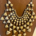 Lucky Brand  Silver and White Cutout Stone statement Bib Collar Necklace 20” Photo 2
