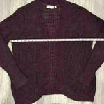 RD Style Stitch Fix  Chunky Knit Open Cardigan Sweater Pockets Burgundy Size L Photo 2
